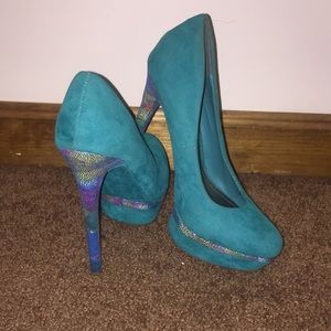 Blue Suede Pumps